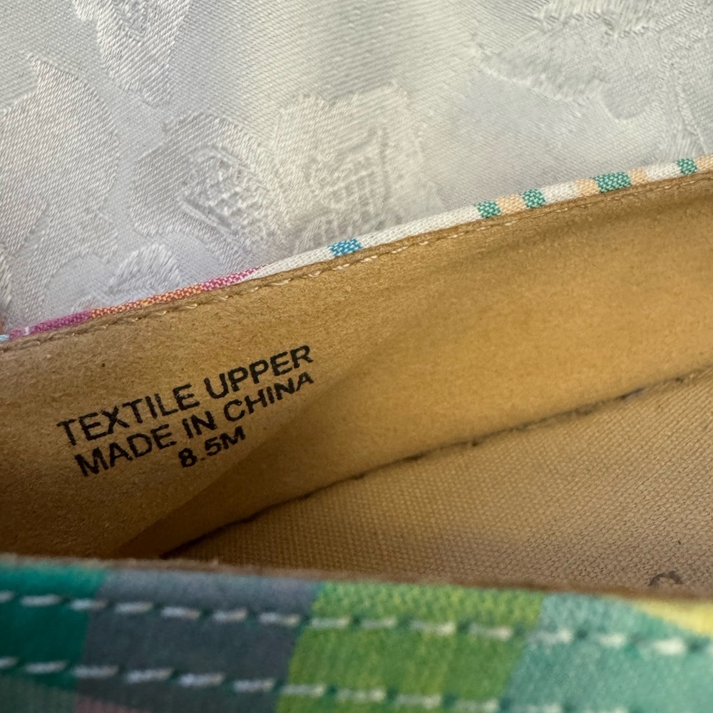 Talbots 8.5M Izzy Knot Detail Espadrilles Patchwork Comfort Chic Flats Preppy - Picture 9 of 12